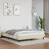 Image de Cadre De Lit Sans Matelas Crème 140x190 Cm Similicuir Vidaxl