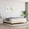 Image de Cadre De Lit Sans Matelas Crème 160x200 Cm Tissu Vidaxl