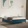 Image de Cadre De Lit Sans Matelas Bleu Foncé 140x190 Cm Velours Vidaxl
