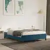 Image de Cadre De Lit Sans Matelas Bleu Foncé 140x200 Cm Velours Vidaxl