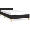 Image de Cadre De Lit Avec Tête De Lit Sans Matelas Noir 80x200 Cm Tissu Vidaxl
