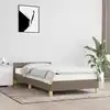 Image de Cadre De Lit Avec Tête De Lit Sans Matelas Taupe 90x190cm Tissu Vidaxl