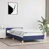 Image de Cadre De Lit Avec Tête De Lit Sans Matelas Bleu 90x190 Cm Tissu Vidaxl