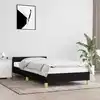 Image de Cadre De Lit Avec Tête De Lit Sans Matelas Noir 90x200 Cm Tissu Vidaxl