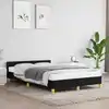 Image de Cadre De Lit Sans Matelas Noir 120x200 Cm Tissu Vidaxl