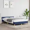 Image de Cadre De Lit Avec Tête De Lit Sans Matelas Bleu 120x200cm Tissu Vidaxl