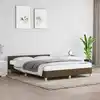 Image de Cadre De Lit Sans Matelas Marron Foncé 140x190 Cm Tissu Vidaxl