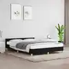 Image de Cadre De Lit Sans Matelas Noir 140x200 Cm Tissu Vidaxl