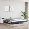 Image de Cadre De Lit Avec Tête De Lit Sans Matelas Bleu 160x200cm Tissu Vidaxl