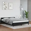 Image de vidaXL Cadre de Lit avec Tête de Lit Sommier à Lattes Lit Rembourré Cadre à Lattes Lit Double Adulte Chambre Intérieur Noir 347495