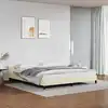 Image de Cadre De Lit Avec T  te De Lit Sans Matelas Cr ¨me 160x200 Cm Vidaxl