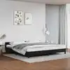 Image de Cadre De Lit Avec Tête De Lit Sans Matelas Noir 200x200 Cm Vidaxl