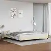 Image de Cadre De Lit Avec Tête De Lit Sans Matelas Crème 200x200 Cm Vidaxl