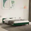 Image de Cadre De Lit Sans Matelas Vert Foncé 140x190 Cm Velours Vidaxl