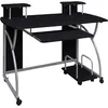 Image de Bureau D'ordinateur Noir 110x52x88,5 Cm Bois D’ingénierie Vidaxl