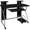 Image de 20582 vidaXL Bureau dordinateur Noir 110x52x885 cm Bois d’ingénierie