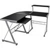 Image de Bureau D'ordinateur D'angle Noir 132x112x99cm Bois D'ingénierie Vidaxl
