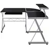 Image de Vidaxl bureau d'ordinateur d'angle noir 132x112x99cm bois d'ingénierie