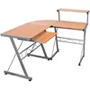 Image de Bureau D'ordinateur D'angle Marron 132x112x99cm Bois Ingénierie Vidaxl