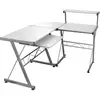 Image de Bureau D'ordinateur D'angle Blanc 132x112x99 Cm Bois Ingénierie Vidaxl