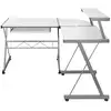 Image de Vidaxl bureau d'ordinateur d'angle blanc 132x112x99 cm bois ingénierie
