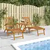 Image de Chaises Longues D'extérieur Repose-pieds Et Table Acacia Solide Vidaxl