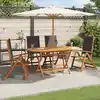 Image de Chaises De Jardin Pliantes Lot De 4 Acacia Massif Et Textilène Vidaxl