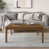 Image de Table Basse Marron Miel 100x100x40 Cm Bois Massif De Pin Vidaxl