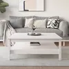 Image de Table Basse Blanche 100 X 100 X 40 Cm Bois De Pin Massif Vidaxl