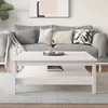 Image de vidaXL Table basse Blanc 100x100x40 cm Bois massif de pin 814295