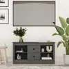 Image de Meuble Tv Gris 103x36,5x52 Cm Bois De Pin Massif Vidaxl