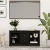 Image de Meuble Tv Noir 103x36,5x52 Cm Bois De Pin Massif Vidaxl
