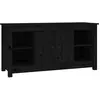Image de Meuble Tv Noir 103x36,5x52 Cm Bois De Pin Massif Vidaxl