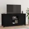 Image de Meuble Tv Noir 103x36,5x52 Cm Bois De Pin Massif Vidaxl