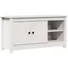 Image de Meuble Tv Blanc 103x36,5x52 Cm Bois De Pin Massif Vidaxl