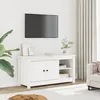 Image de vidaXL Meuble TV Blanc 103x365x52 cm Bois de pin massif 814590