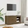 Image de Meuble Tv Marron Miel 103x36,5x52 Cm Bois De Pin Massif Vidaxl