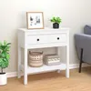 Image de vidaXL Table console Blanc 75x35x75 cm Bois massif de pin 814620