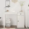 Image de vidaXL Bureau Blanc 100x50x75 cm Bois massif de pin 814630