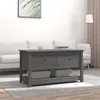 Image de Table Basse Gris 102x49x55 Cm Bois Massif De Pin Vidaxl