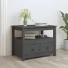 Image de Table Basse Gris 71x49x55 Cm Bois Massif De Pin Vidaxl