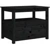 Image de Table Basse Noir 71x49x55 Cm Bois Massif De Pin Vidaxl