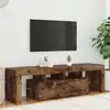 Image de Meuble Tv Avec Lumières Led Chêne Fumé 140x36,5x40 Cm Vidaxl