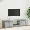 Image de vidaXL Meuble TV avec lumières LED Sonoma gris 140x40x36 cm support TV armoire média armoire hifi unité TV 822682