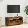 Image de Meuble Tv Avec Lumières Led Chêne Fumé 90x35x40 Cm Vidaxl