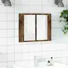 Image de Armoire À Miroir Led Chêne Fumé 60x12x45 Cm Bois D'ingénierie Vidaxl