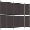 Image de Cloison De Séparation 5 Panneaux Marron 250x200 Cm Tissu Vidaxl