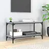 Image de Meuble Tv Sonoma Gris 80x33x41 Cm Bois D'ingénierie Et Acier Vidaxl
