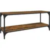 Image de Meuble Tv Chêne Fumé 100x33x41 Cm Bois D'ingénierie Et Acier Vidaxl