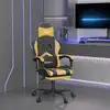 Image de Chaise De Jeu Pivotante Et Repose-pied Noir Et Doré Similicuir Vidaxl